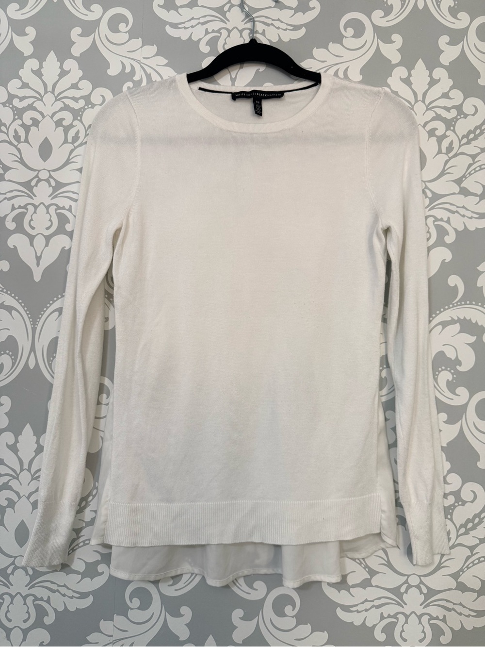 💫4/$25 • White House Black Market Pleated-Back Twofer White Sweater